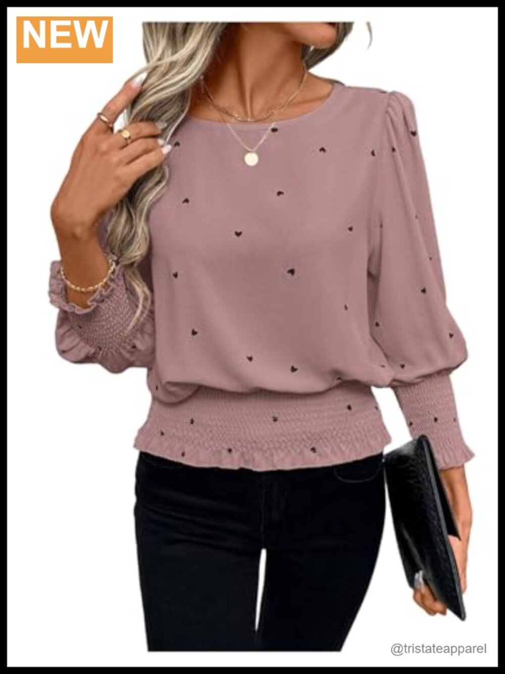 Women's Sheer Blouse 3/4 Sleeve Peasant Top Print